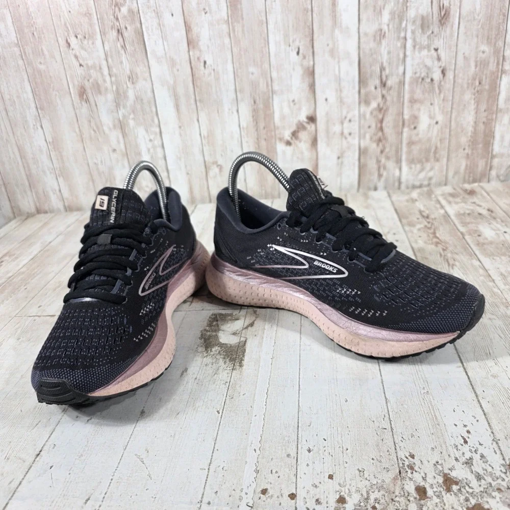 Brooks Glycerin 19 Womens Running Shoes Black Rose Gold 1203431B074 Size 7